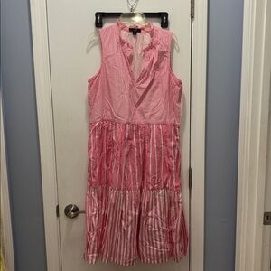 J. Crew Pink and White Striped Dress size small